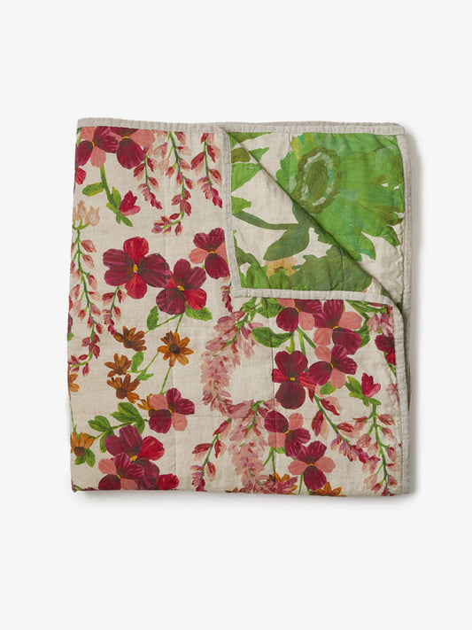 Lupin Multi / Marigold Leaf Quilted Throw