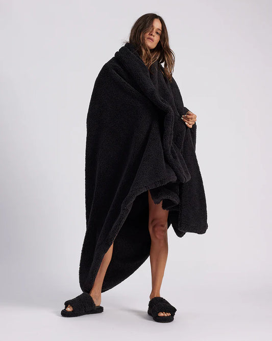 Faux Fur Throw Blanket Charcoal
