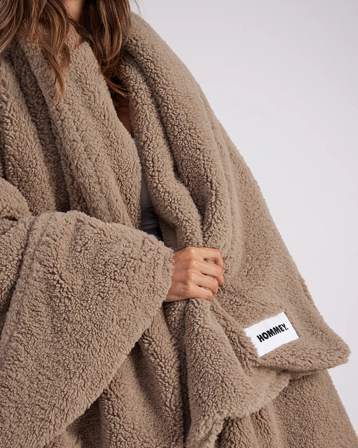 Faux Fur Throw Blanket Warm Grey