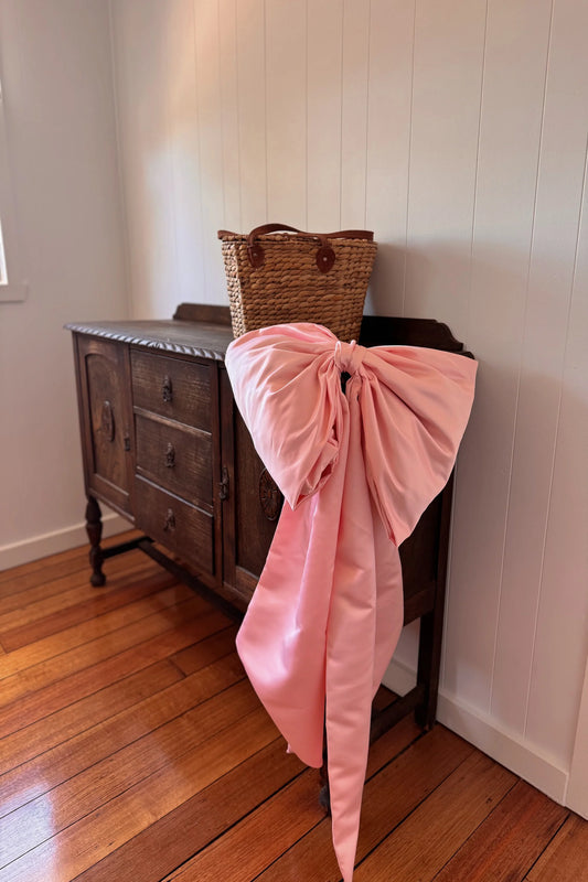 Giant Satin Bow ~ Baby Pink