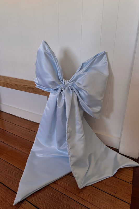 Giant Satin Bow ~ Baby Blue