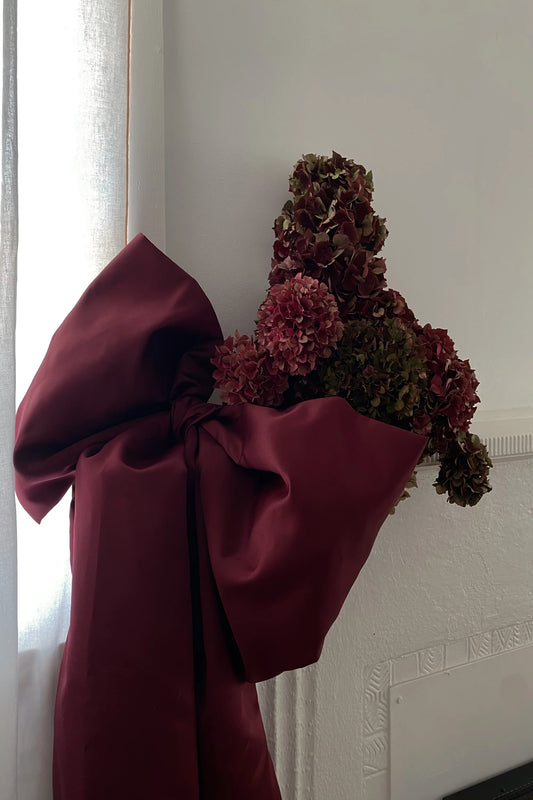 Giant Satin Bow ~ Red Wine