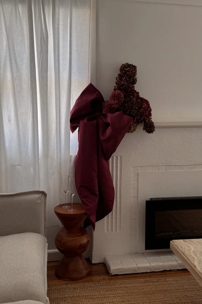 Giant Satin Bow ~ Red Wine