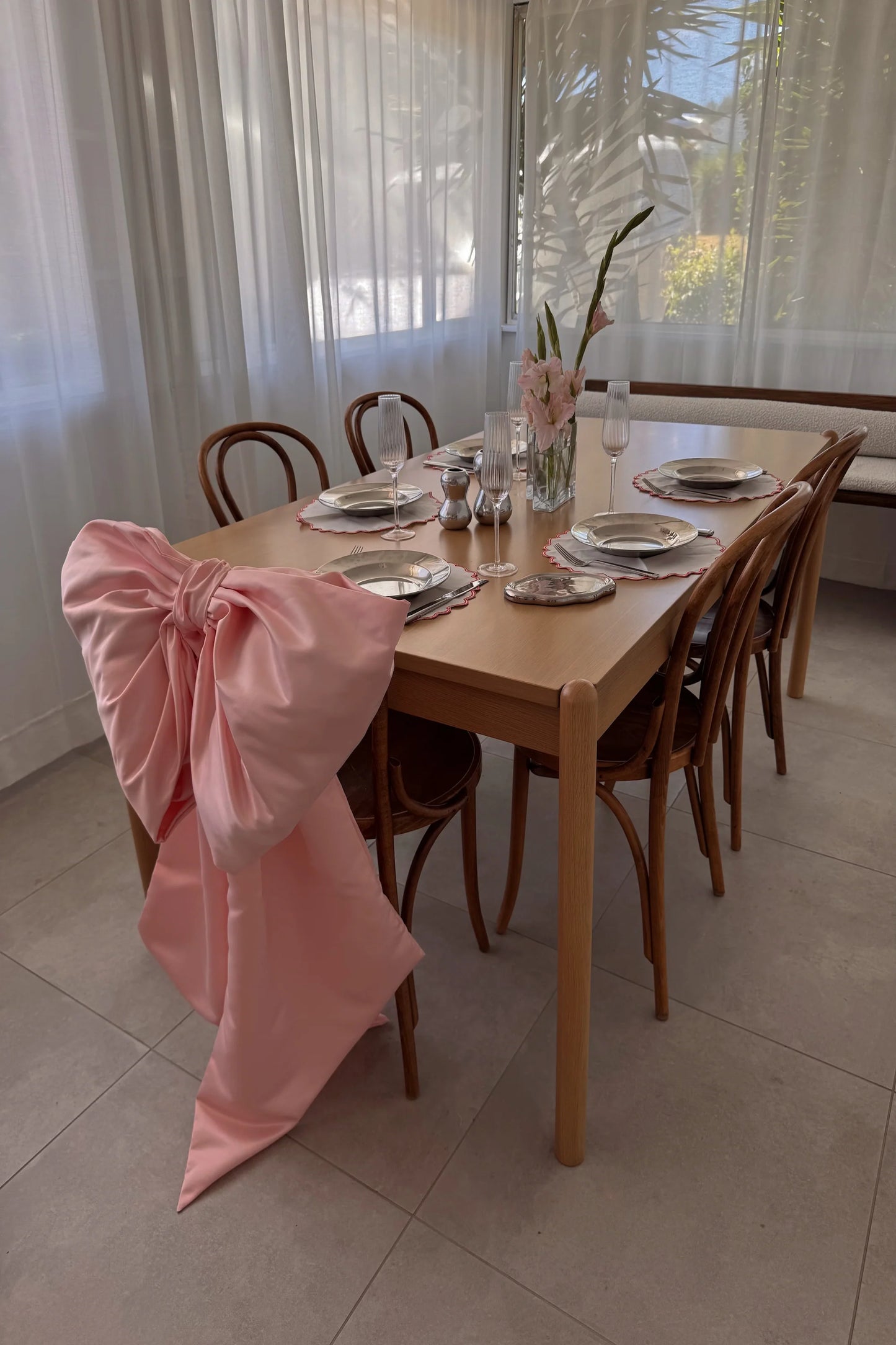 Giant Satin Bow ~ Baby Pink