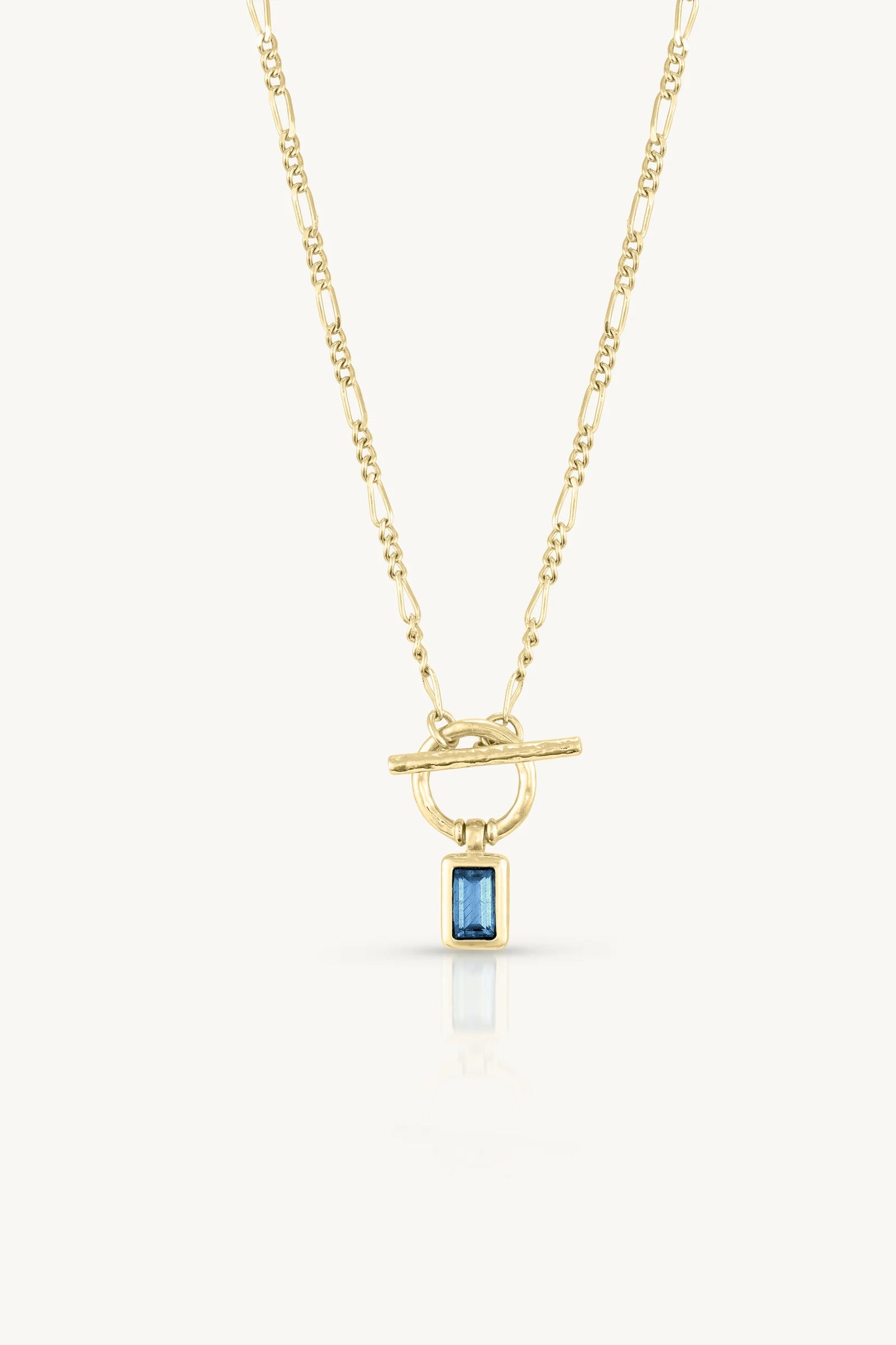 Blue Topaz Gold Toggle Necklace