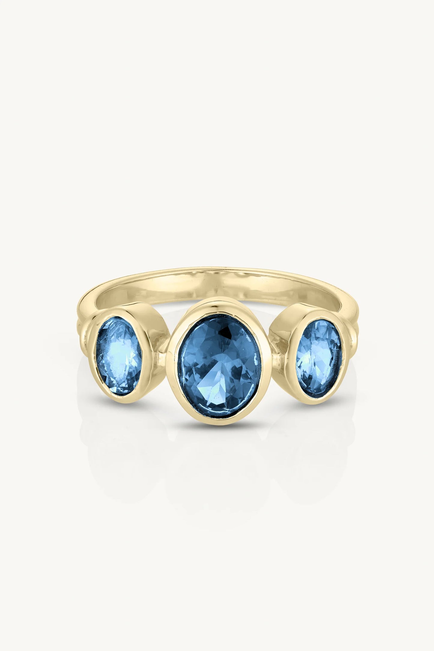 Trinity Blue Topaz Gold Ring 7/M