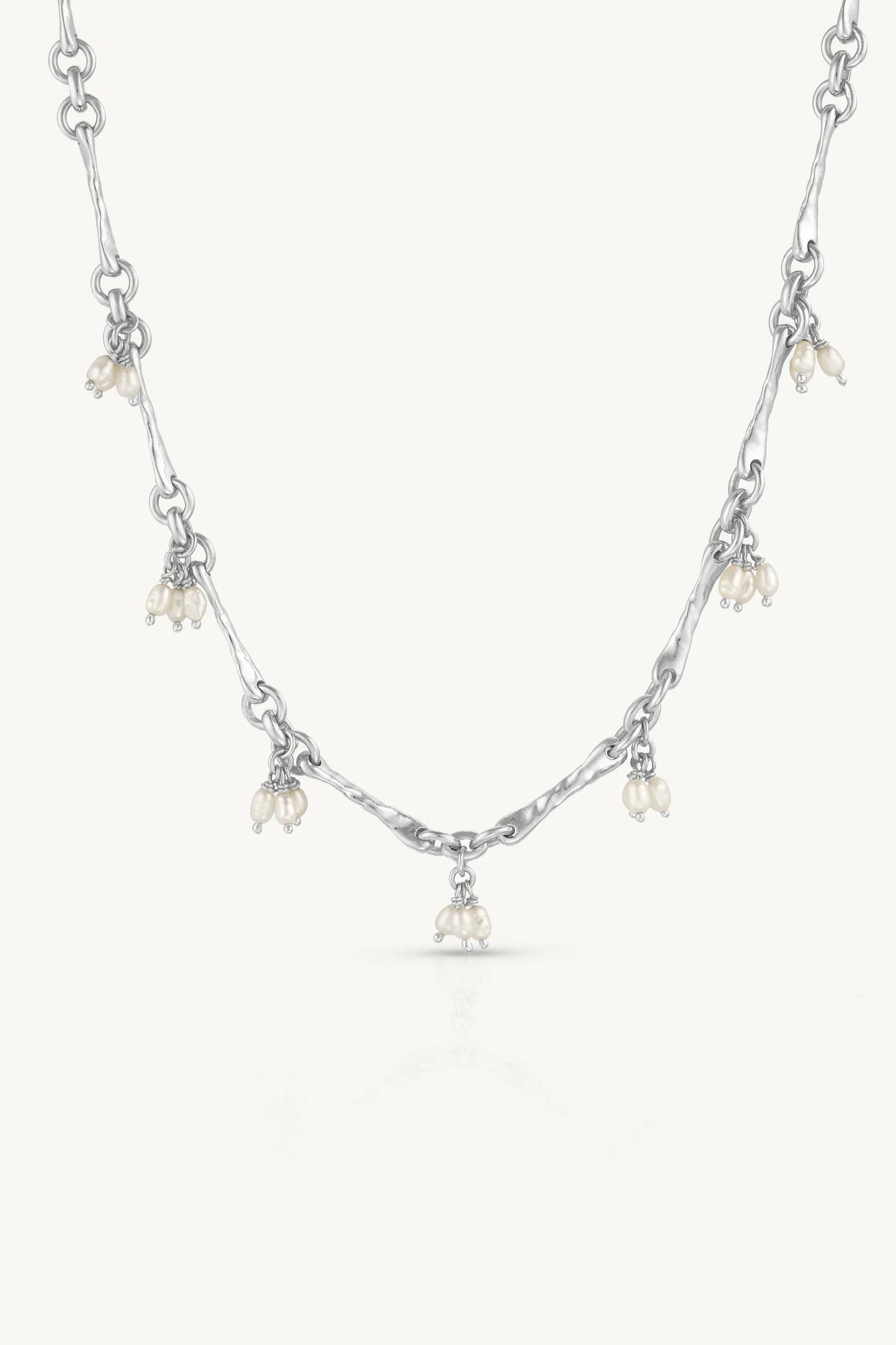 Trinket Pearl Silver Necklace