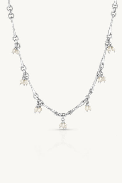 Trinket Pearl Silver Necklace