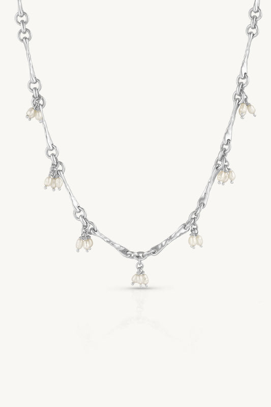 Trinket Pearl Silver Necklace