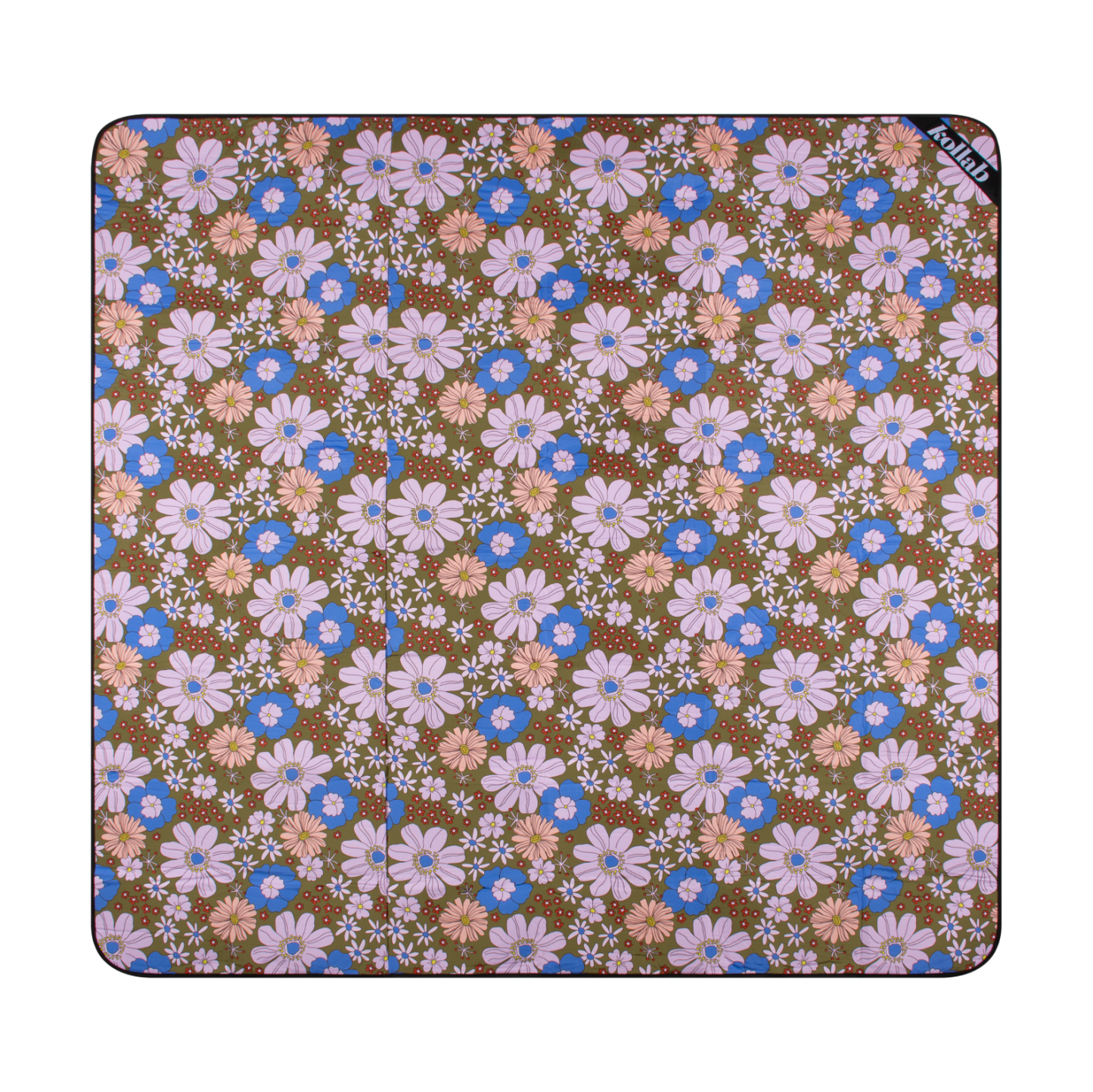 Picnic Mat Blue Flowers