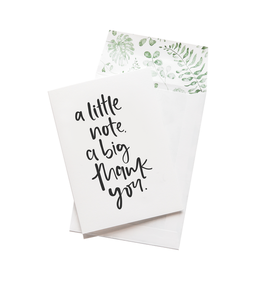 A Little Note A Big Thank You Card