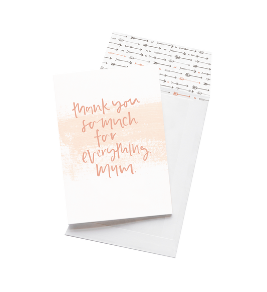 Thank You For Everything Mum Card