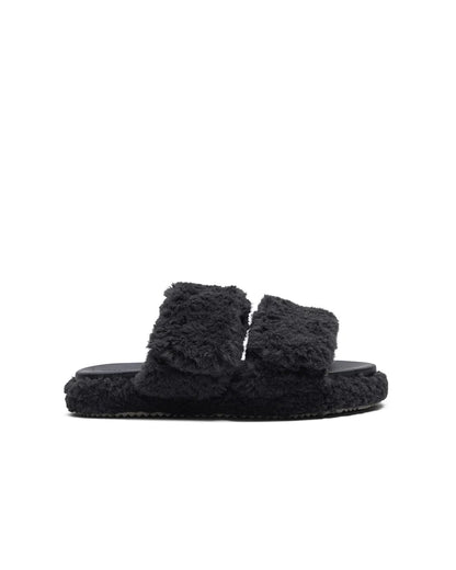 Willow Faux Fur Slides Charcoal