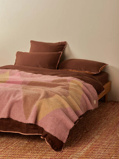 Geometric Pink Mohair Throw