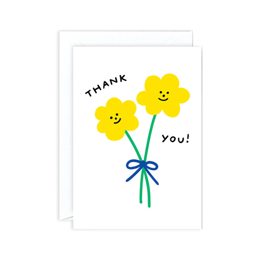 Thank You Double Flowers Card
