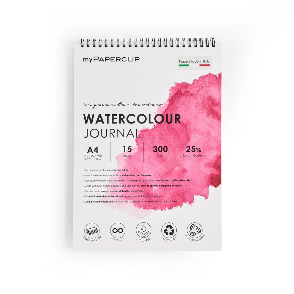 Watercolour Wiro Journal 300 GSM 15 Sheets