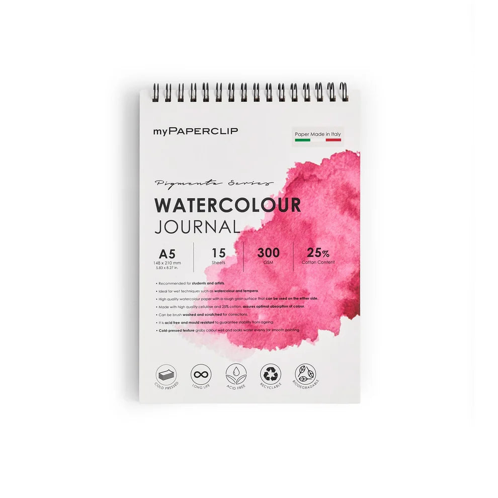 Watercolour Wiro Journal 300 GSM 15 Sheets