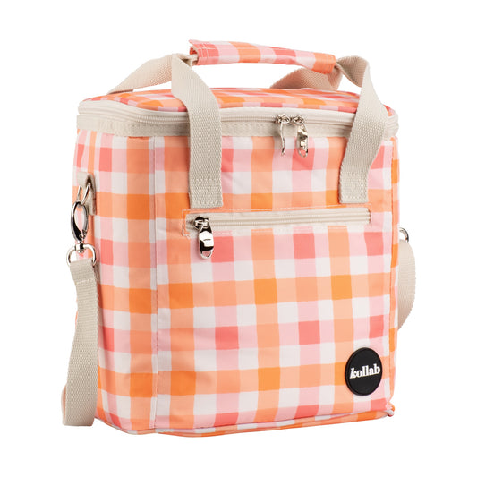 Mini Cooler Watermelon Peach Check