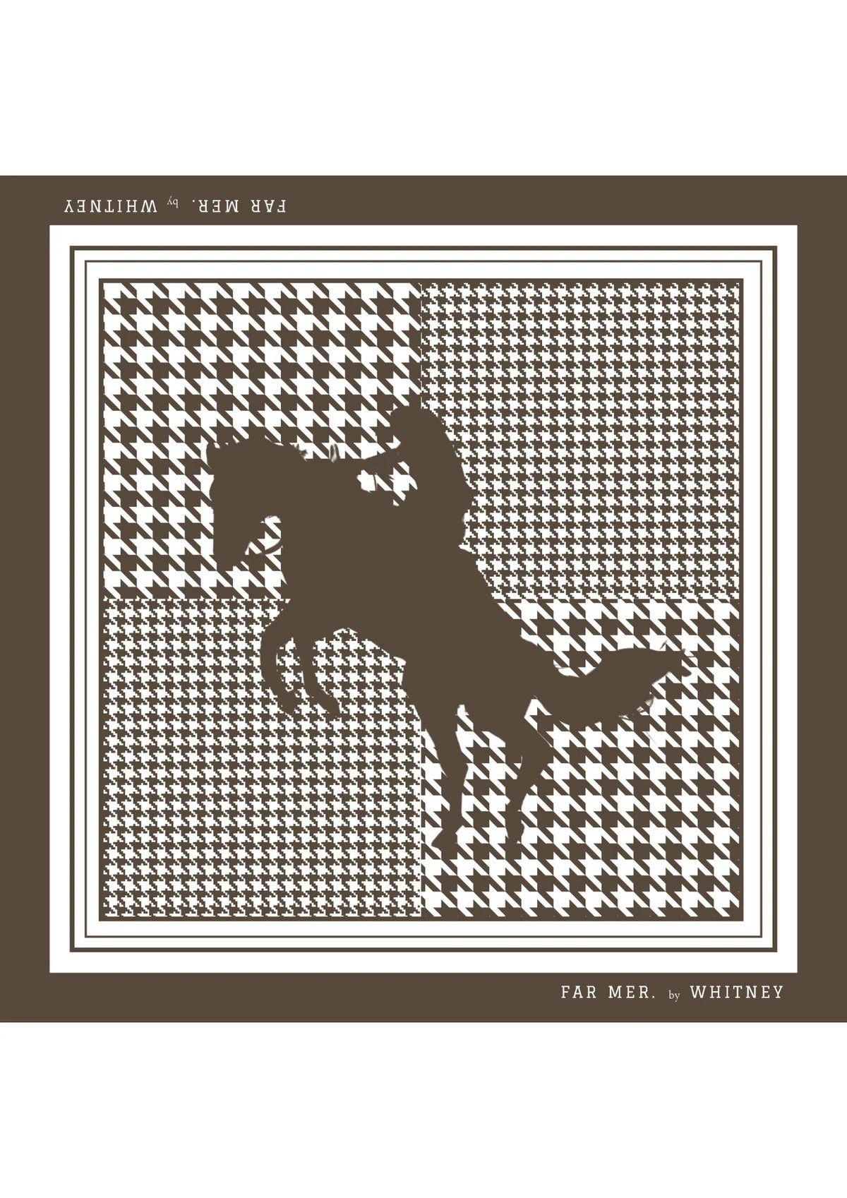 Silk Bandana - Houndstooth Horse Choc