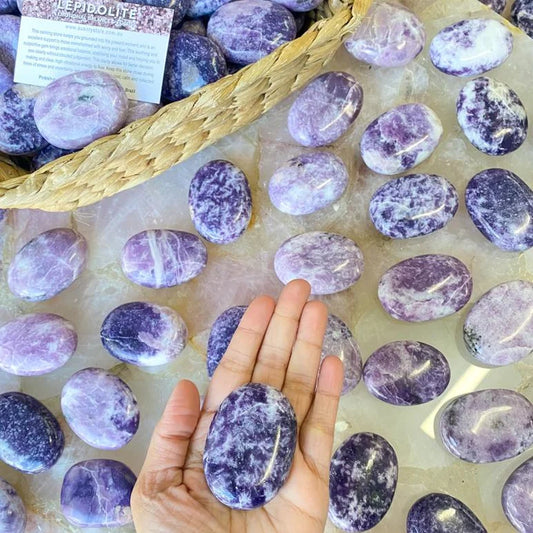 Lepidolite Palm Stone