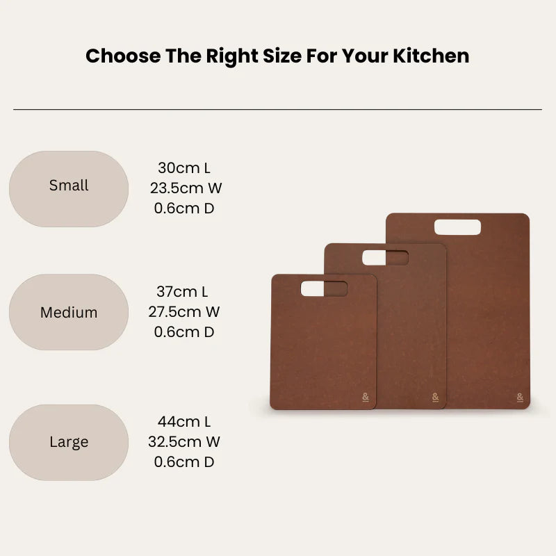 Wood Fibre Chopping Board Trio ~ Nutmeg