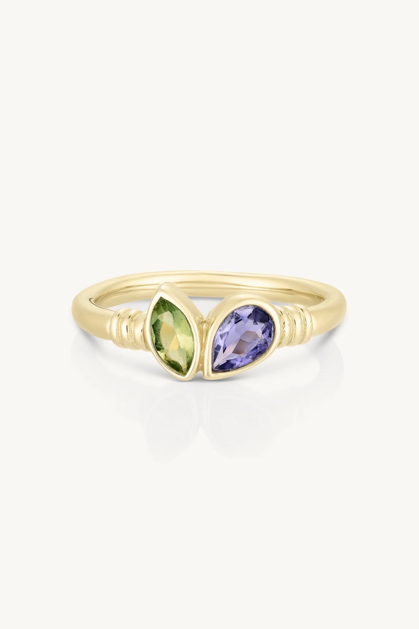 Xanthe Iolite & Apatite Gold Ring - 8/L