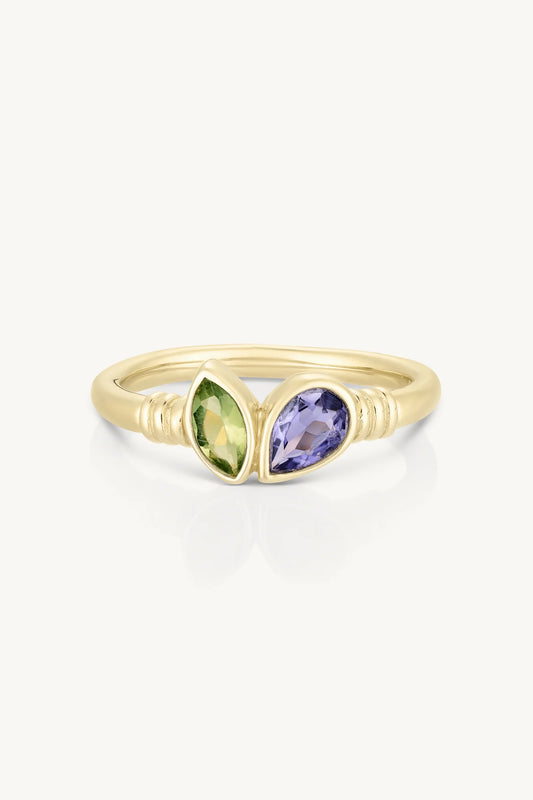 Xanthe Iolite & Apatite Gold Ring - 8/L