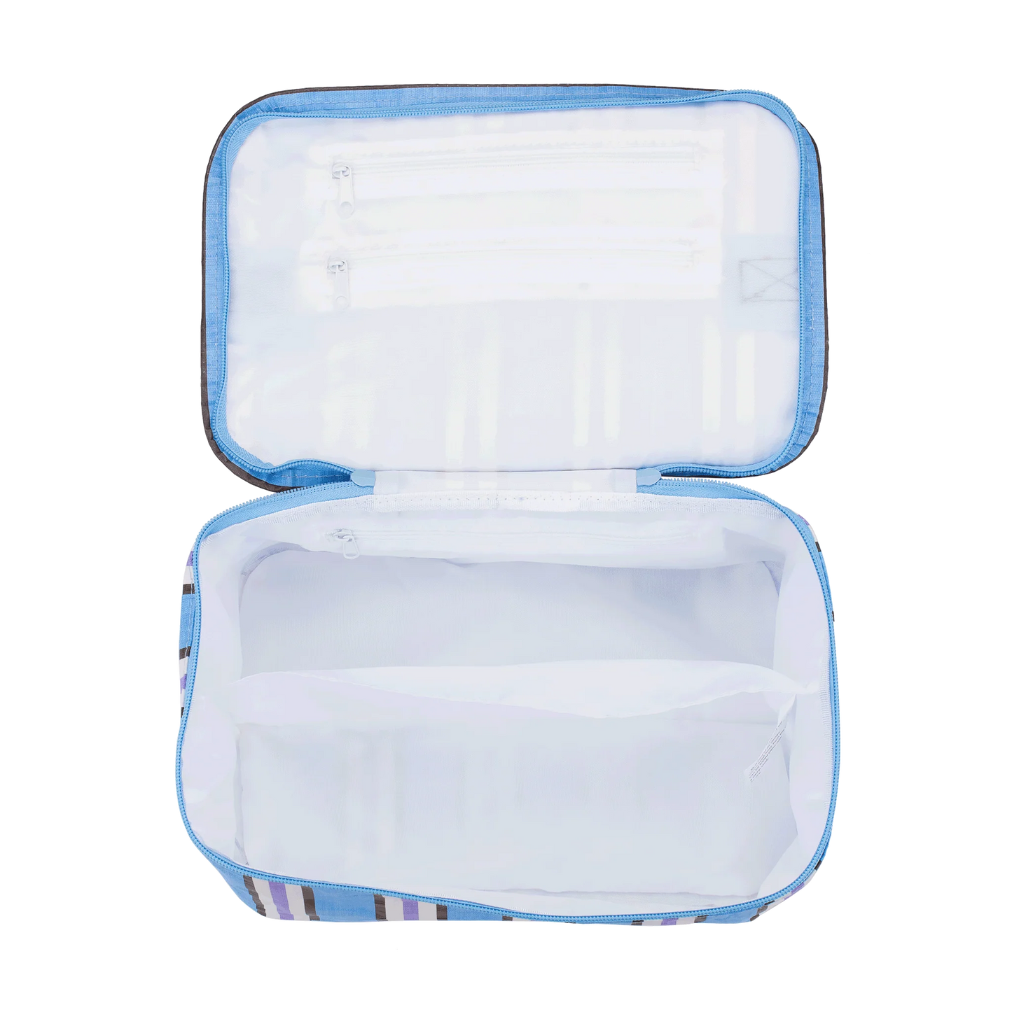 Toiletry Stash Bag Choc Blue Stripe