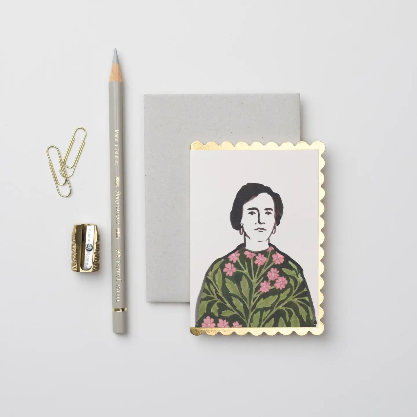 Woman in a Floral Dress Mini Card