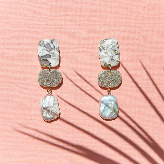 Square Pearl Earrings