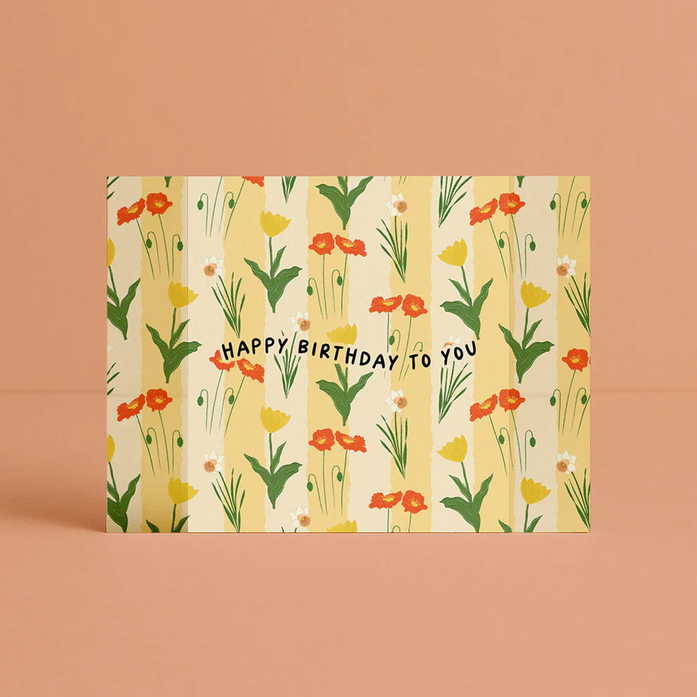 Happy Birthday Flowers Card