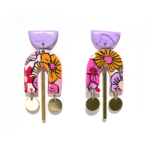 Lilac Horseshoe Earrings