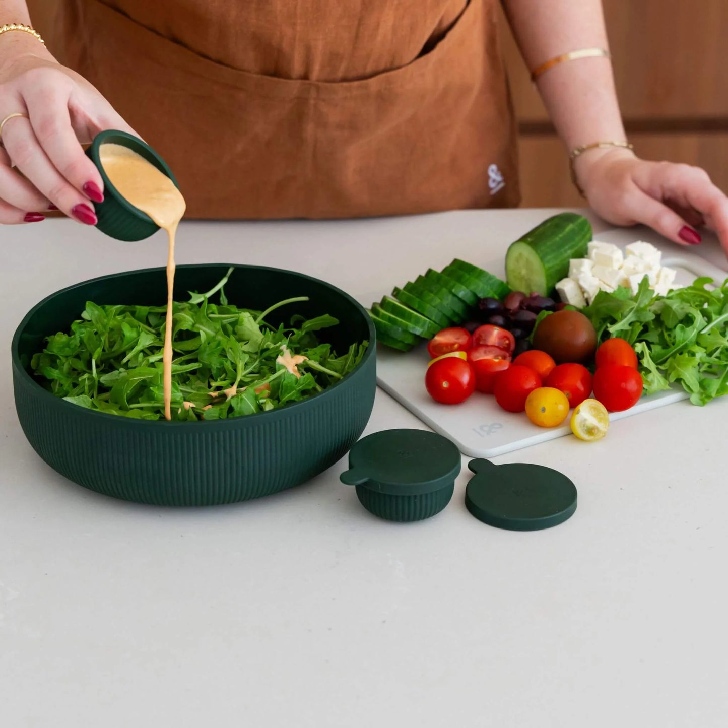 Silicone Nesting Bowl Set of 3 - Moss