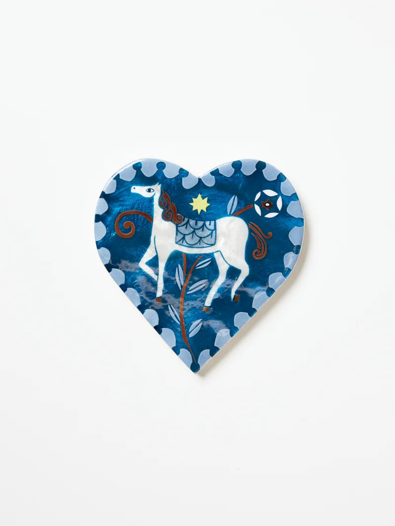 Paloma Heart Blue Horse Wall Art