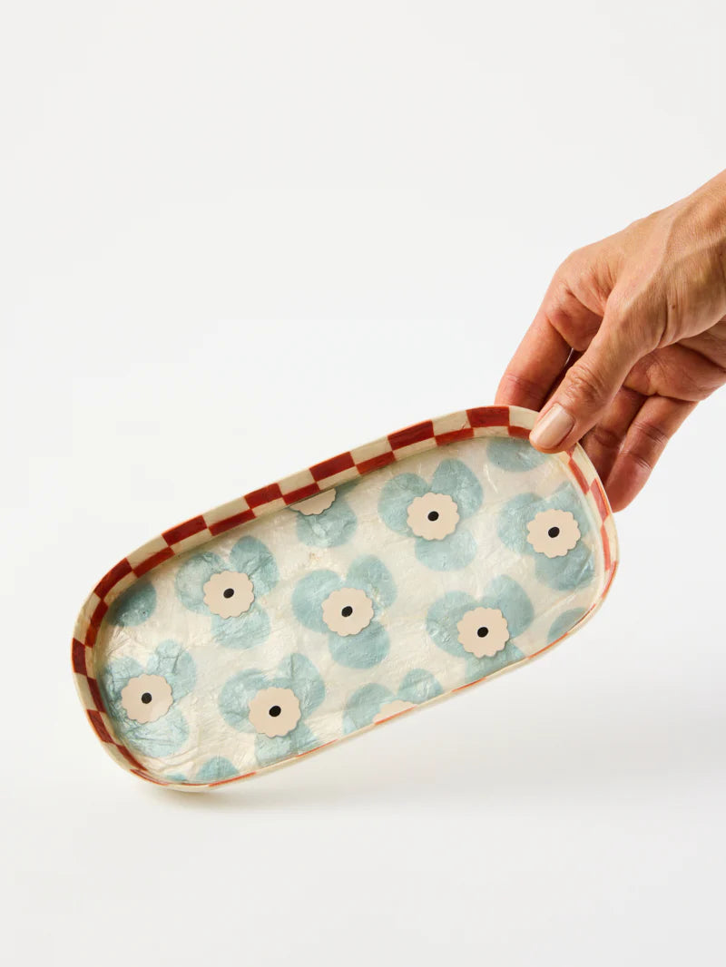 Paradis Blue Flower Tray