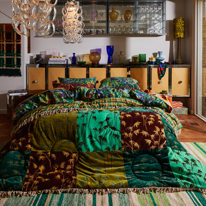 Aneta Patchwork Velvet Bedcover