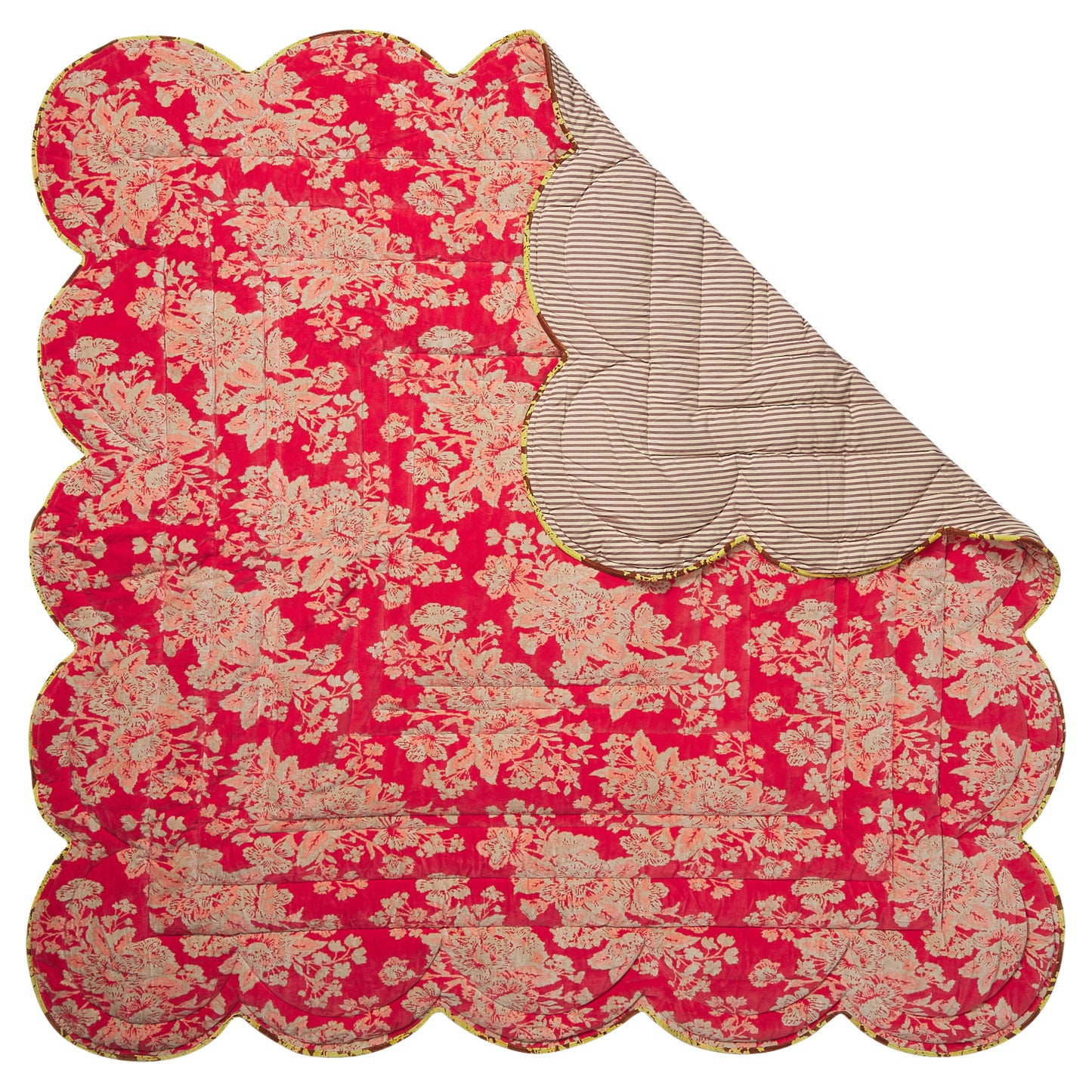 Hazel Scalloped Velvet Bedcover