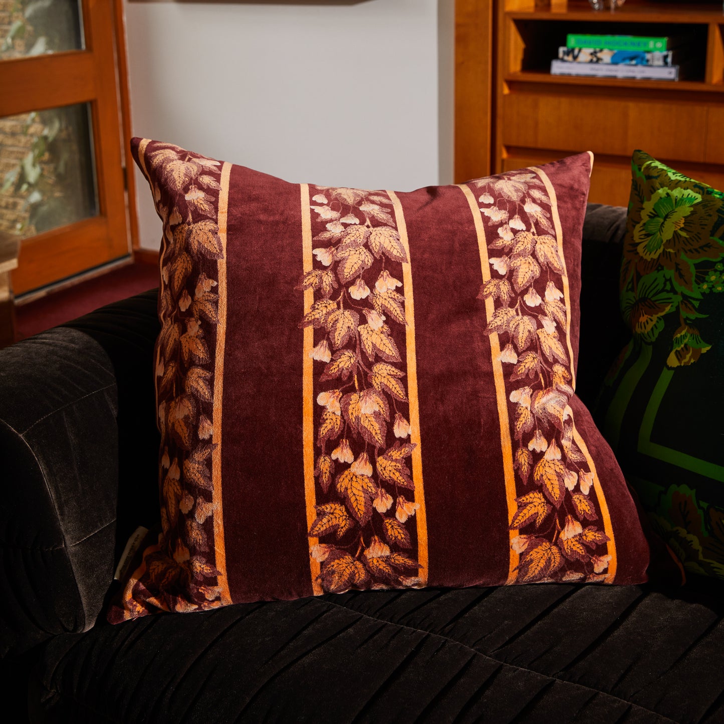 Agata Velvet Cushion - Rosewood