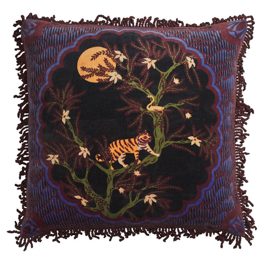 Andrea Velvet Cushion - Ink