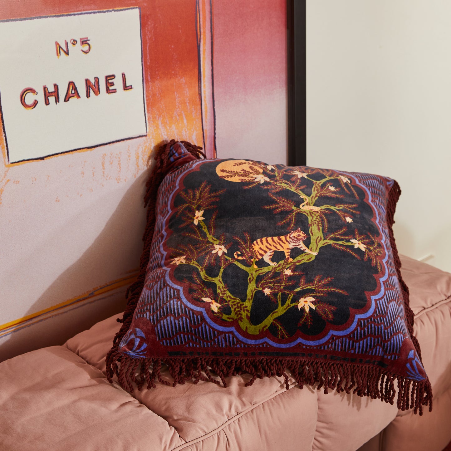 Andrea Velvet Cushion - Ink