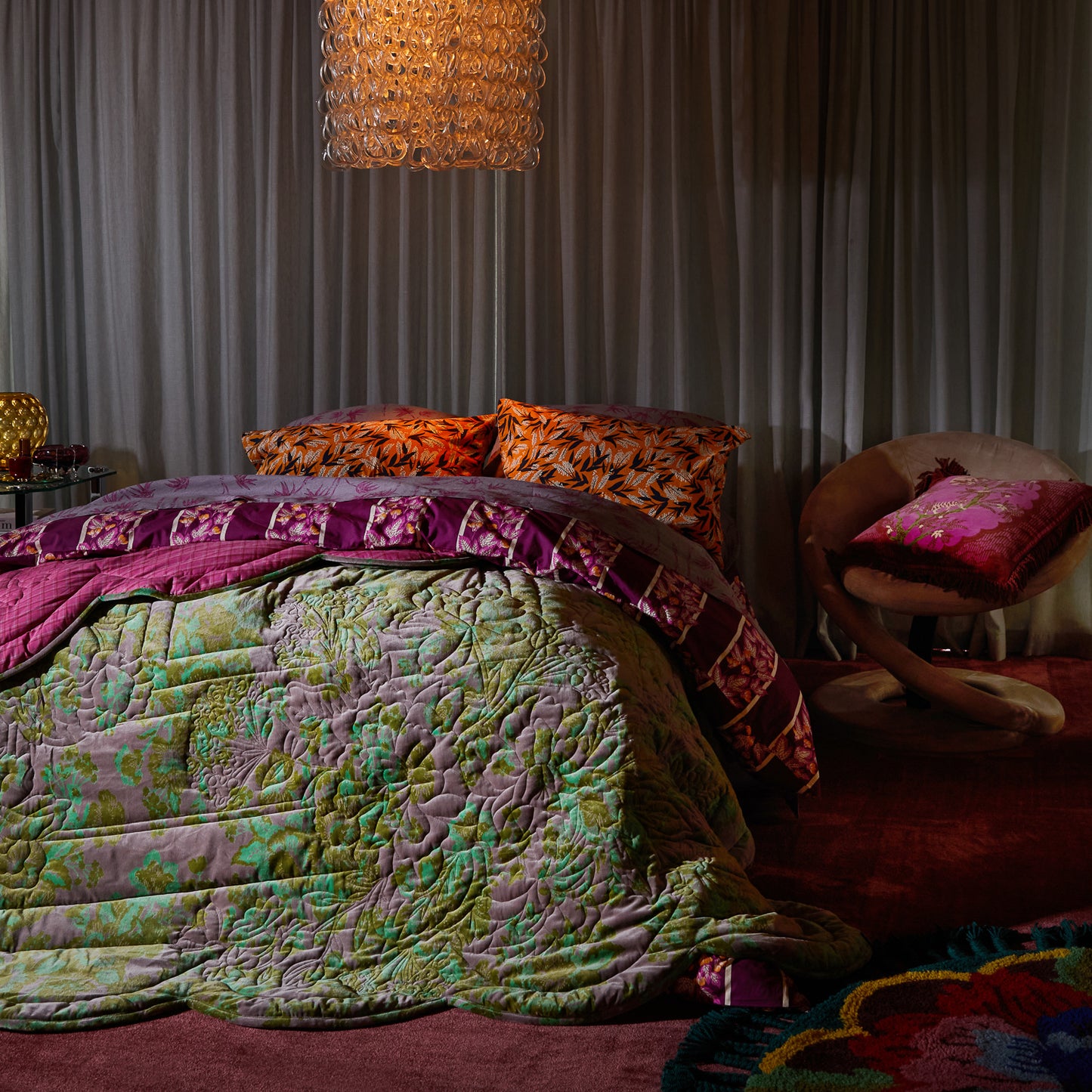 Andrea Velvet Cushion - Pansy
