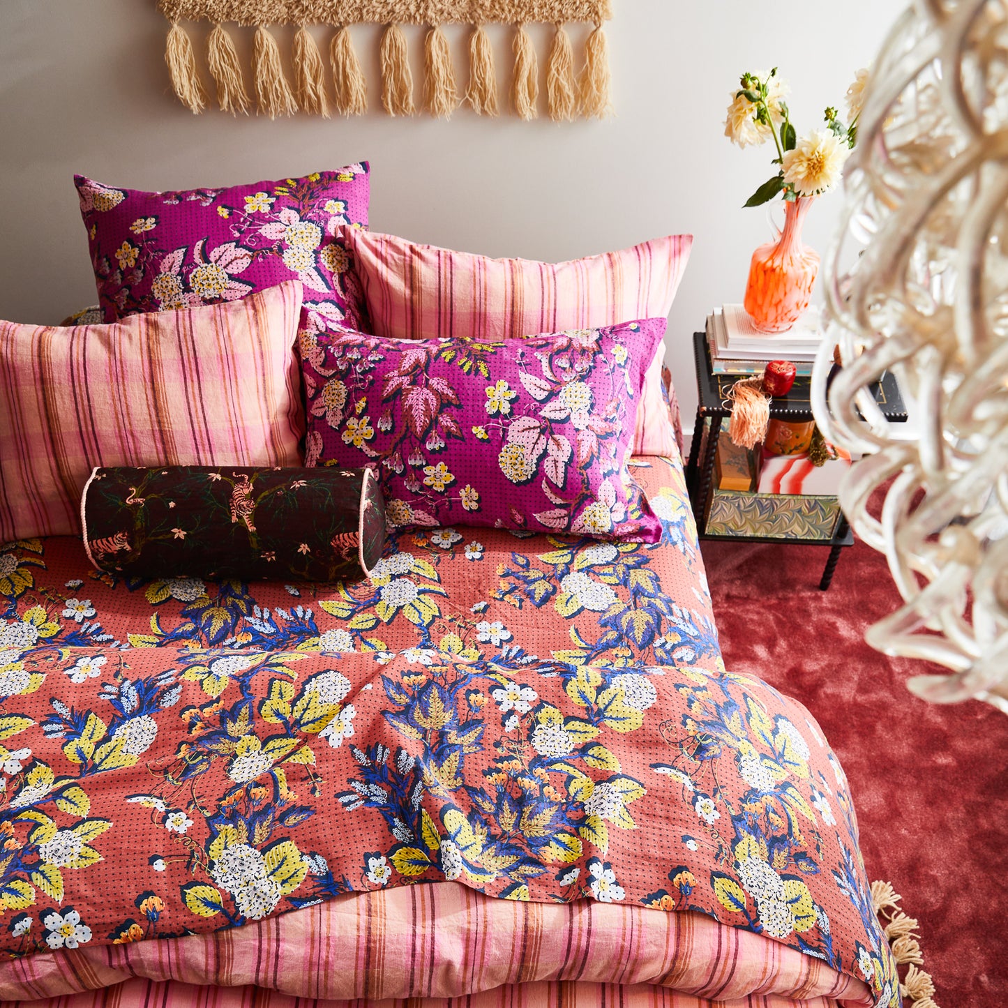 Andrea Bolster Cushion - Rosewood