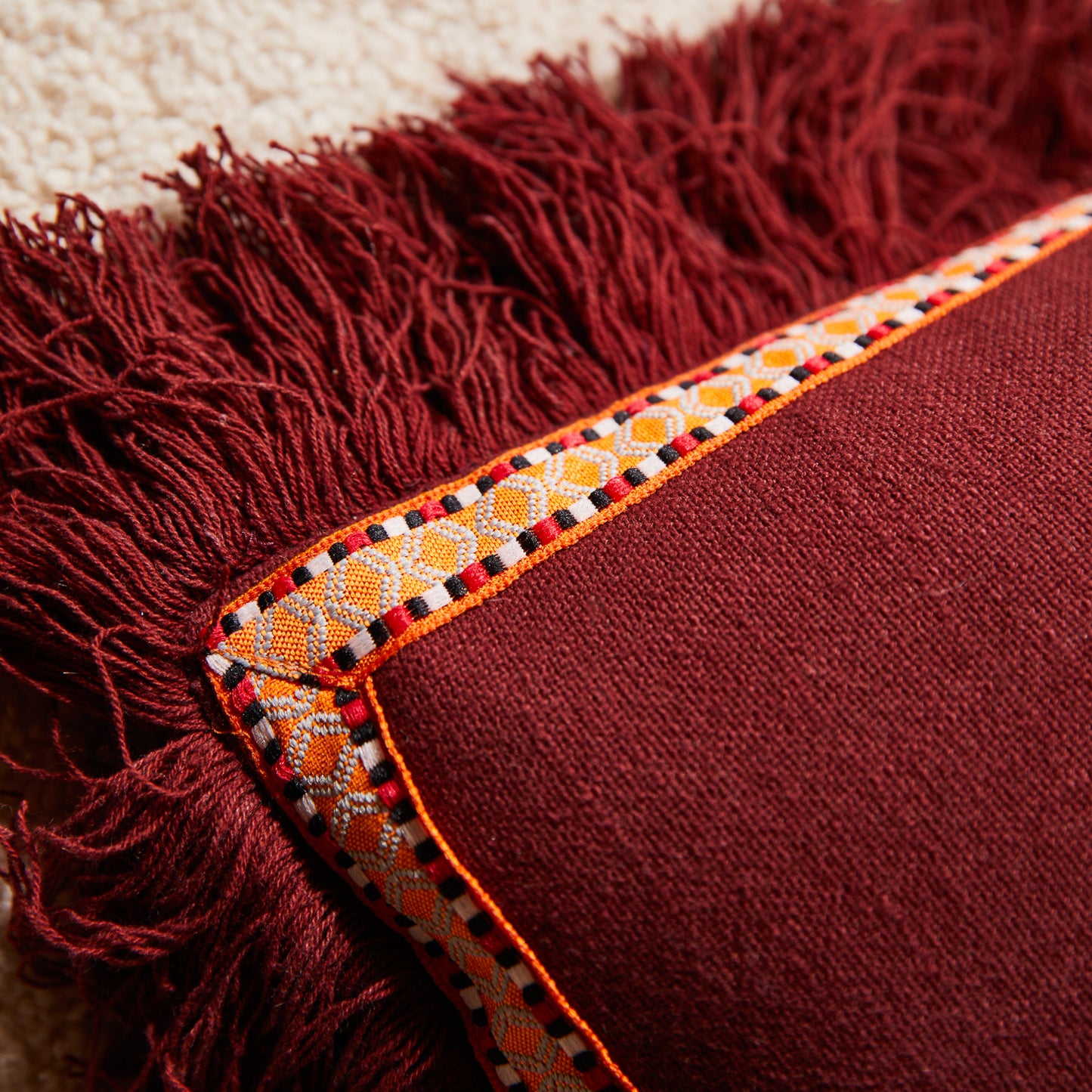Vivi Appliqué Cushion - Rosewood