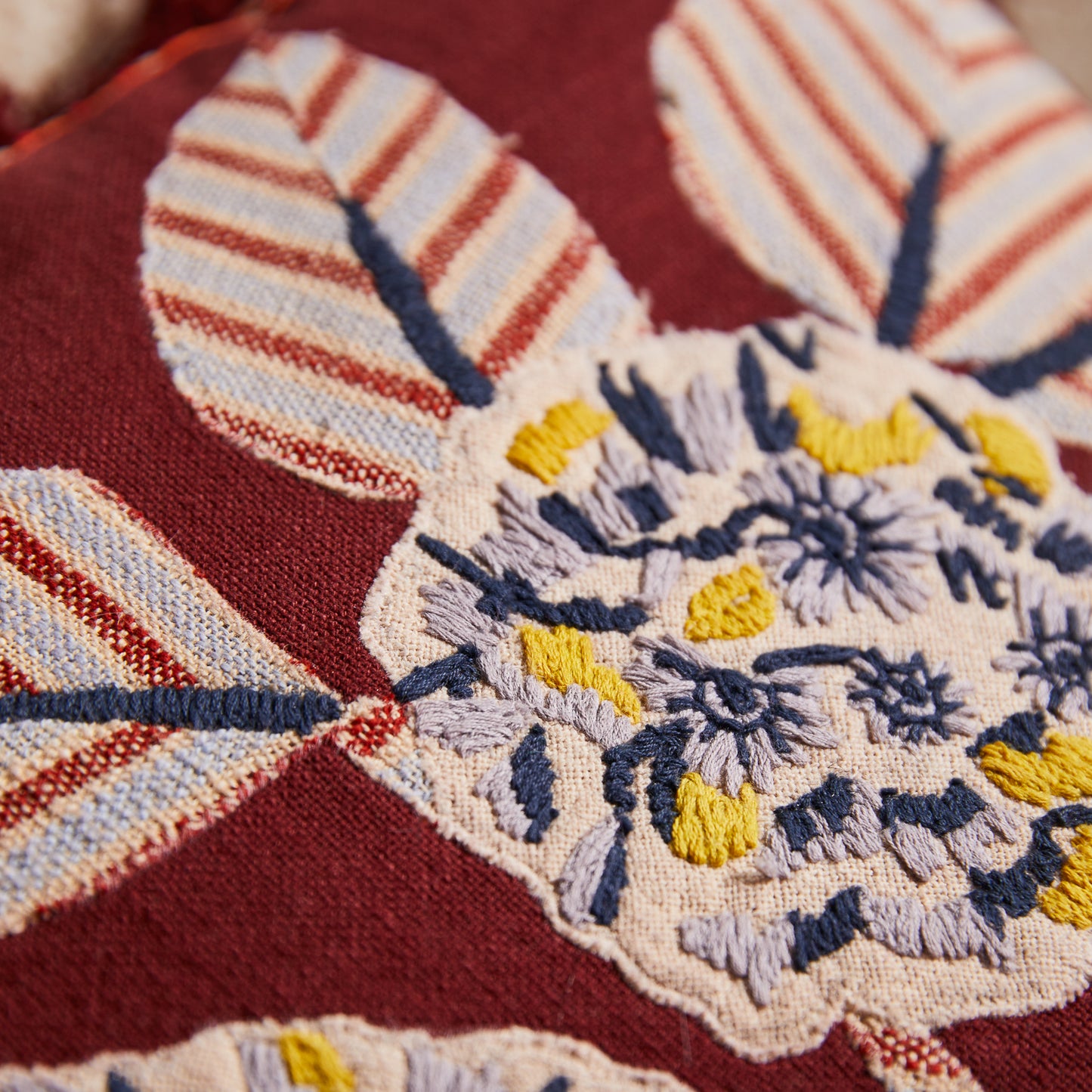 Vivi Appliqué Cushion - Rosewood