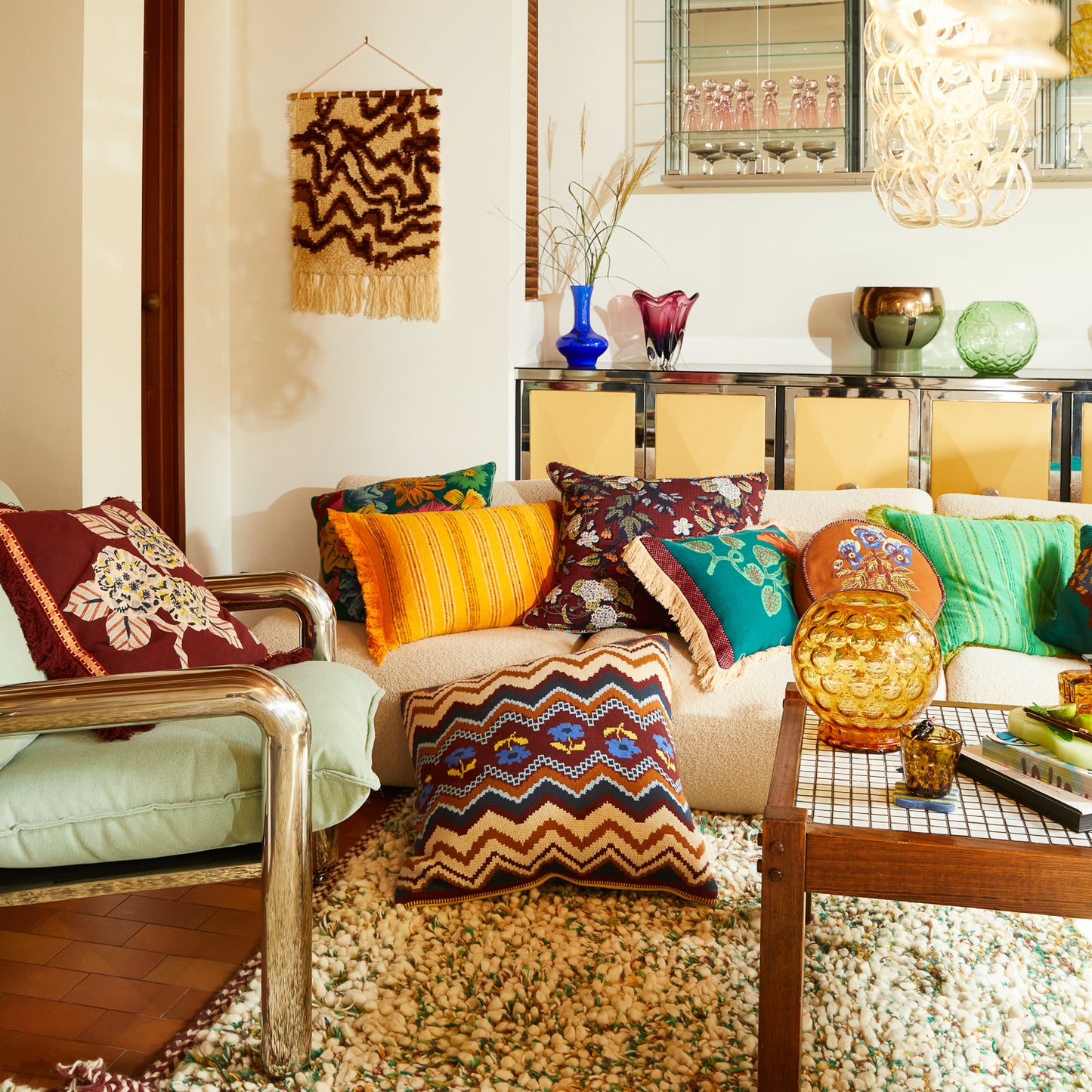 Vivi Appliqué Cushion - Rosewood