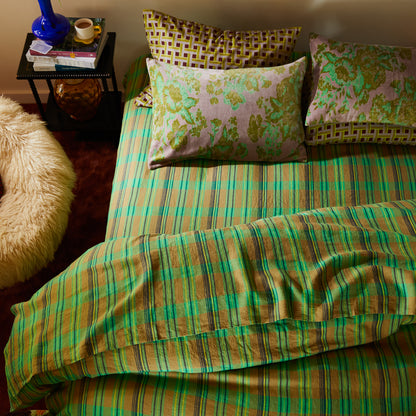 Nicolette Linen Sheets Fitted - Juniper