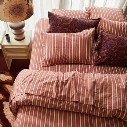 Leon Cotton Pillowcase Set - Burnt Sienna