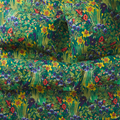 Babette Linen Pillowcase Set - Verdant