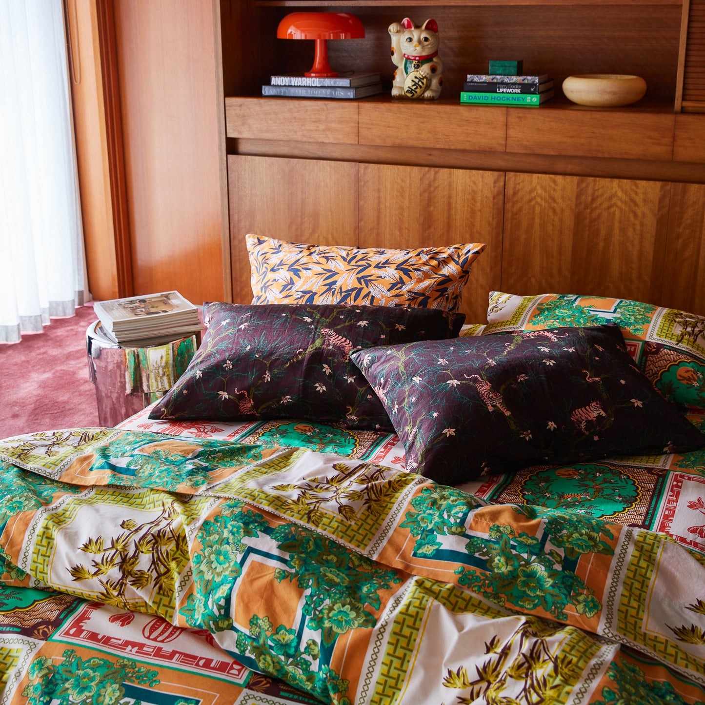 Andrea Linen-Silk Pillowcase - Rosewood