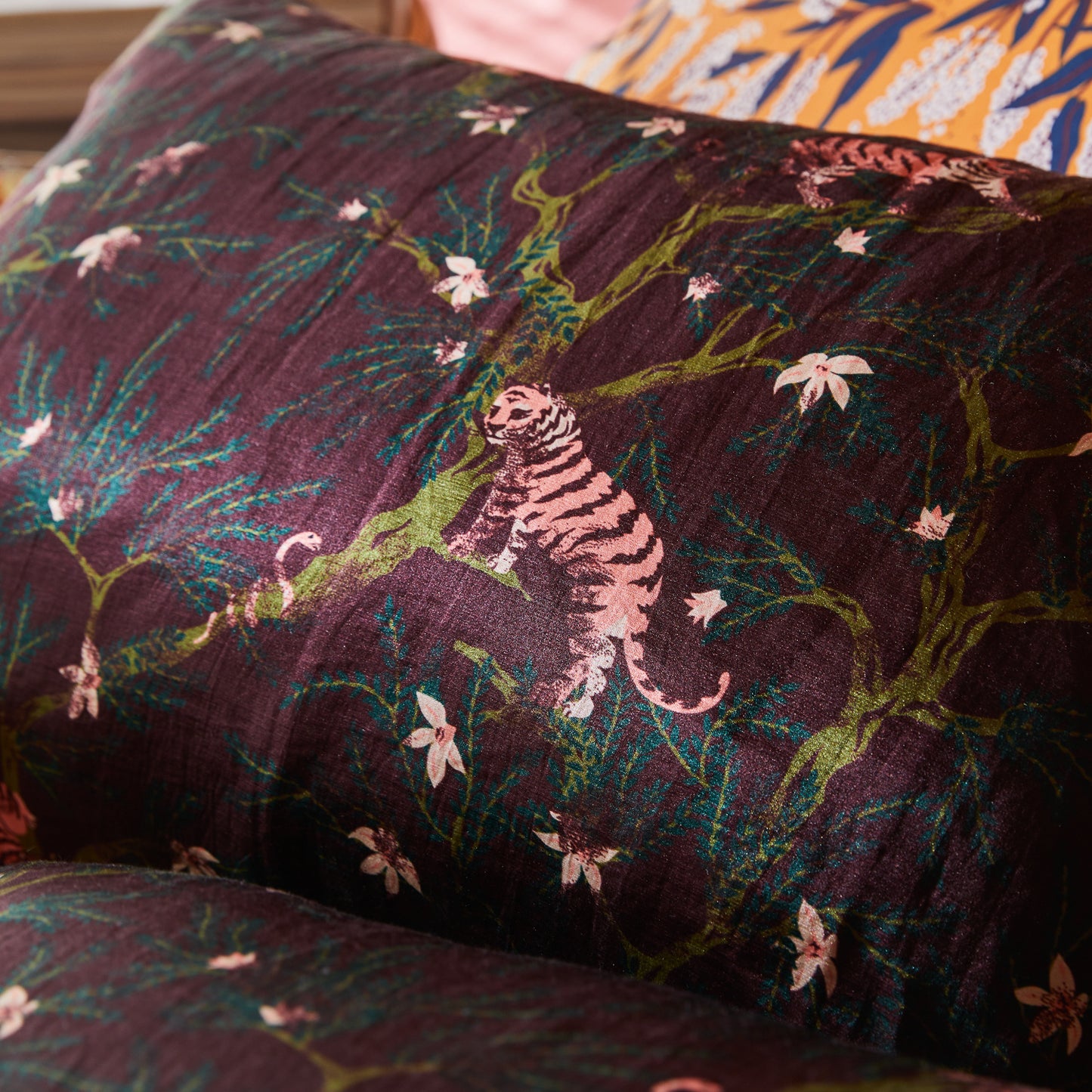 Andrea Linen-Silk Pillowcase - Rosewood